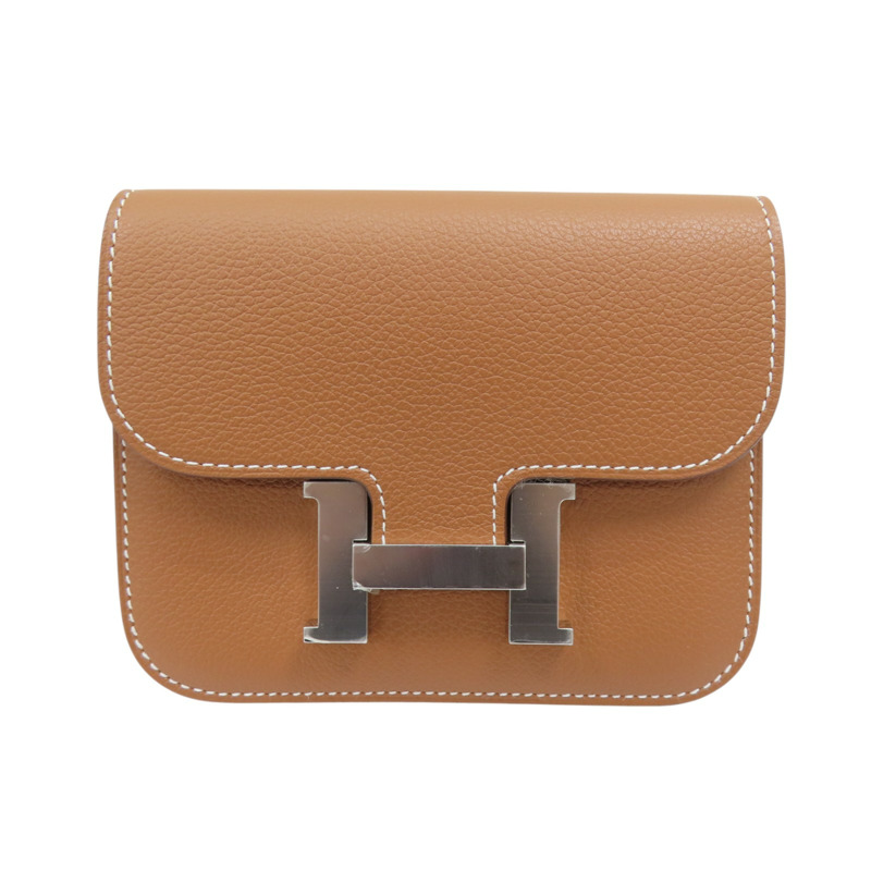 棕色 Epsom牛皮 Constance Slim 中夾 W刻 W-0