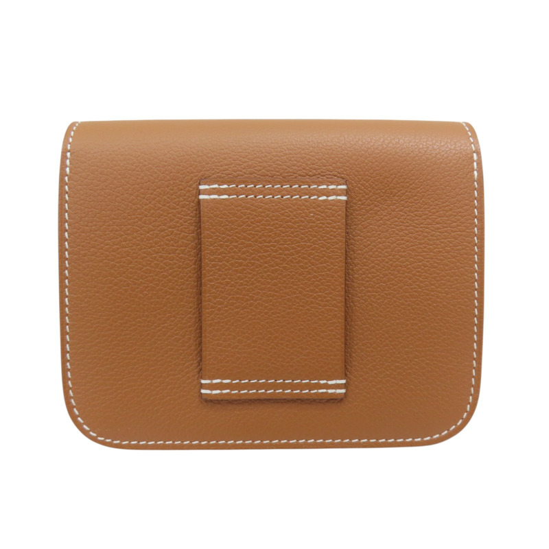 棕色 Epsom牛皮 Constance Slim 中夾 W刻 W-1