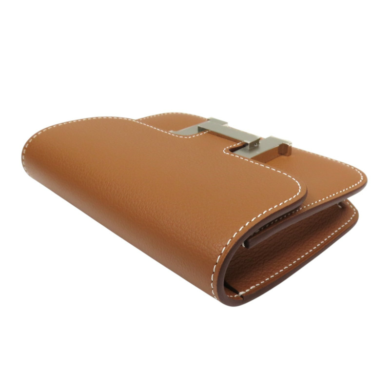 棕色 Epsom牛皮 Constance Slim 中夾 W刻 W-2