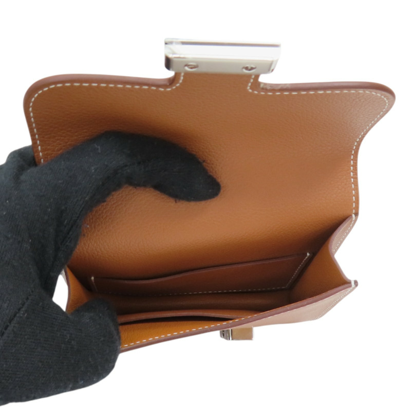 棕色 Epsom牛皮 Constance Slim 中夾 W刻 W-4