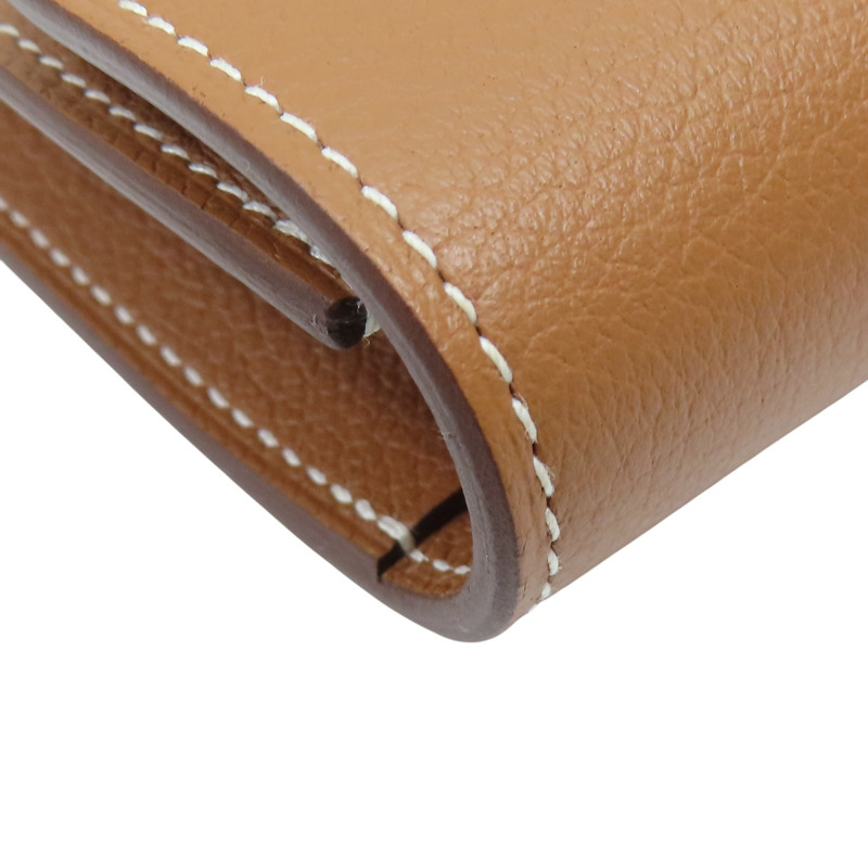 棕色 Epsom牛皮 Constance Slim 中夾 W刻 W-14