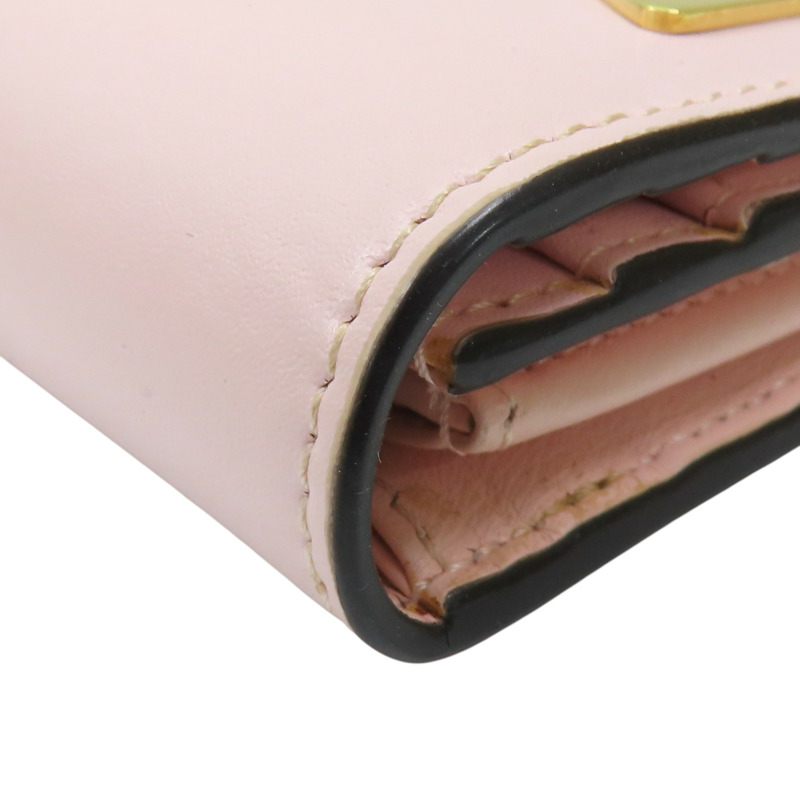 粉紅色 牛皮 Monster Bugs Eye 扣式長夾 金扣-15