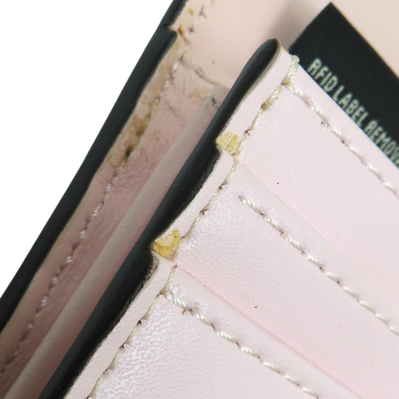 粉紅色 牛皮 Monster Bugs Eye 扣式長夾 金扣-17