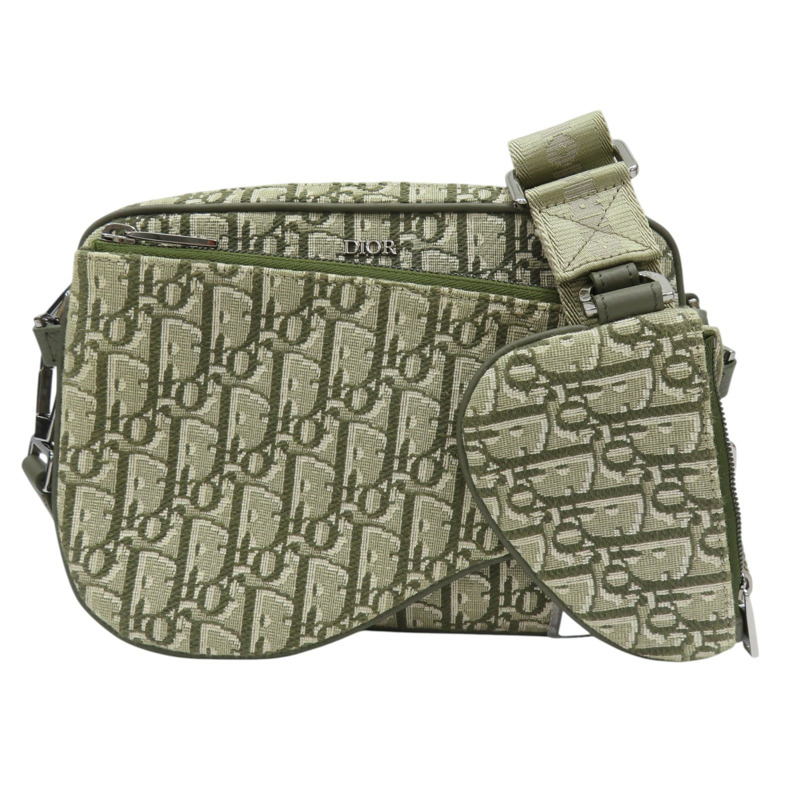 墨綠色 緹花帆布 Saddle三件式 子母包 肩背包 1ADPO-0