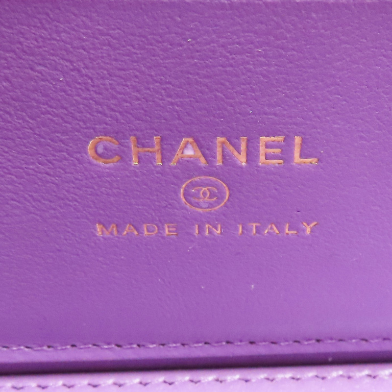 紫色 羊皮 化妝箱 鍊帶 肩背包 金扣-5