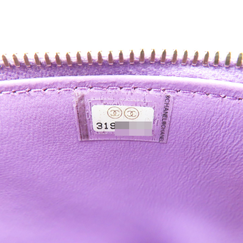 紫色 羊皮 化妝箱 鍊帶 肩背包 金扣-6