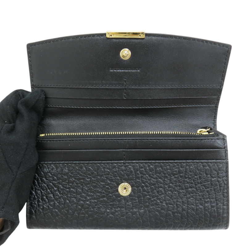 黑色 牛皮 金扣 長夾-4