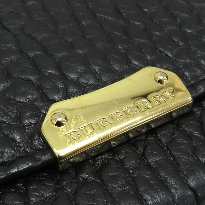 黑色 牛皮 金扣 長夾-11