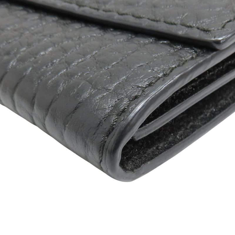 黑色 牛皮 金扣 長夾-14