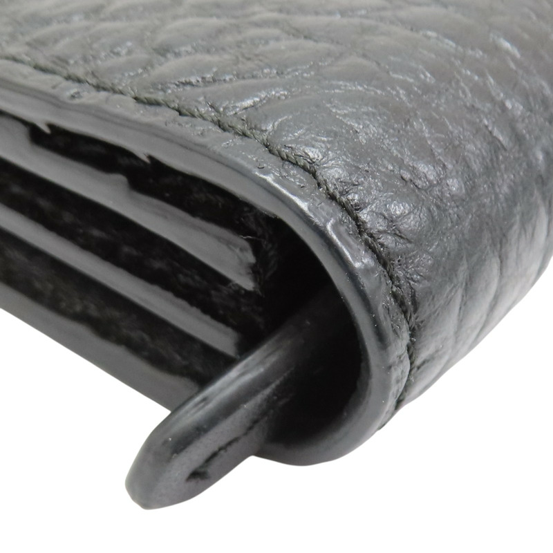 黑色 牛皮 金扣 長夾-17