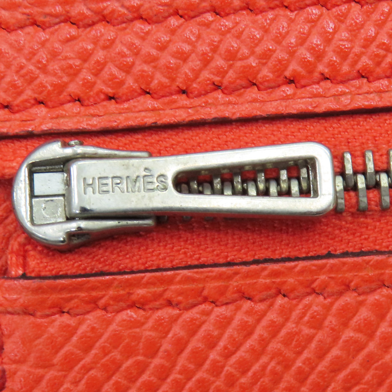 藍/橘色 Epsom皮革 Bearn 長夾 X刻-14