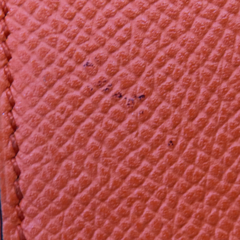 藍/橘色 Epsom皮革 Bearn 長夾 X刻-15