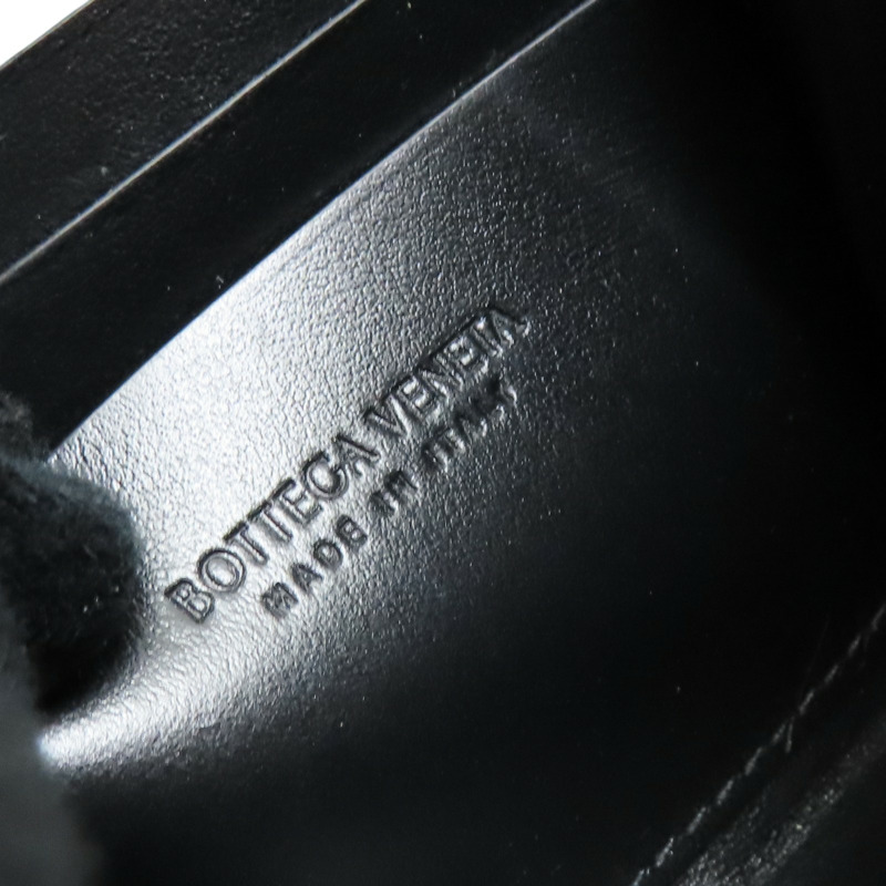 黑色 編織牛皮 兩折長夾-7