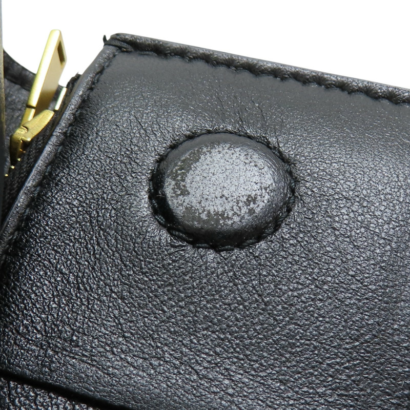 黑色 編織牛皮 兩折長夾-14