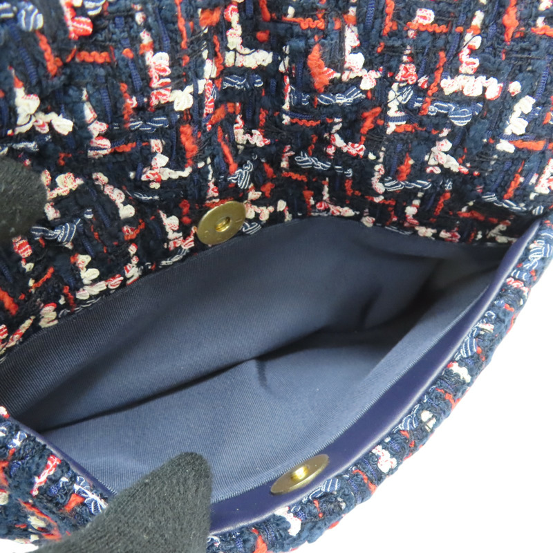 藍色 毛呢 CHANEL 19 26cm 肩背包 AS1160-5