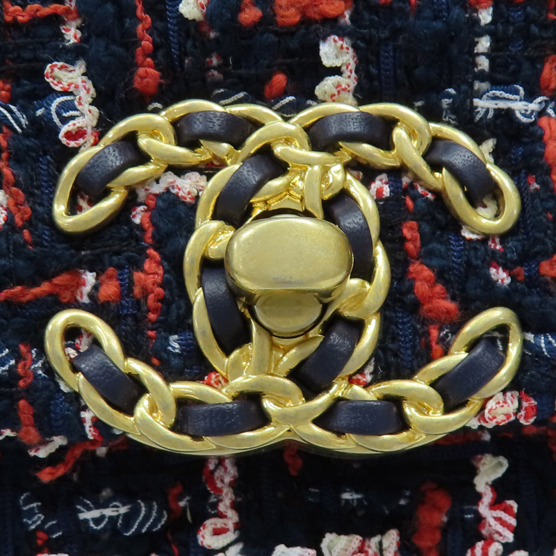 藍色 毛呢 CHANEL 19 26cm 肩背包 AS1160-6