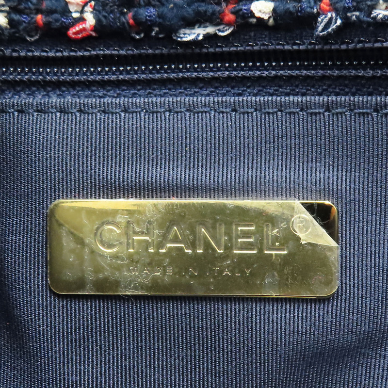 藍色 毛呢 CHANEL 19 26cm 肩背包 AS1160-7