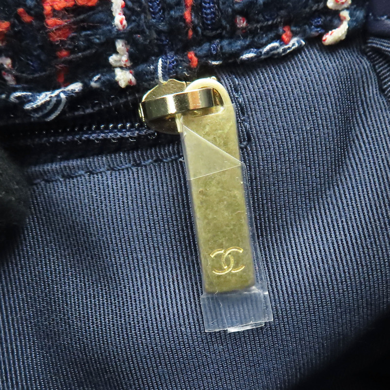 藍色 毛呢 CHANEL 19 26cm 肩背包 AS1160-16