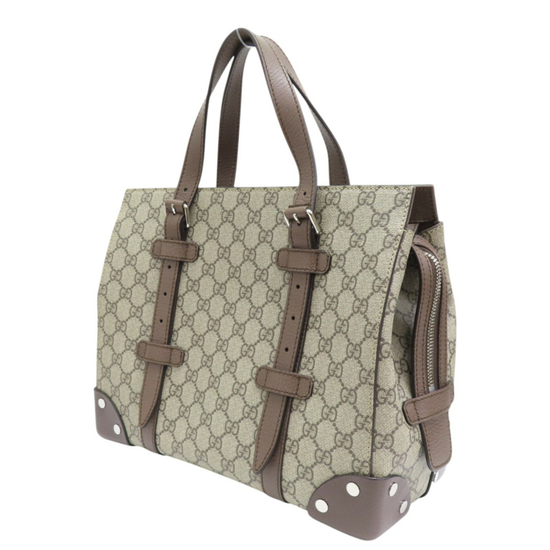 棕色 GG Supreme帆布 手提包 643814【GUCCI 古馳】 #643814-2
