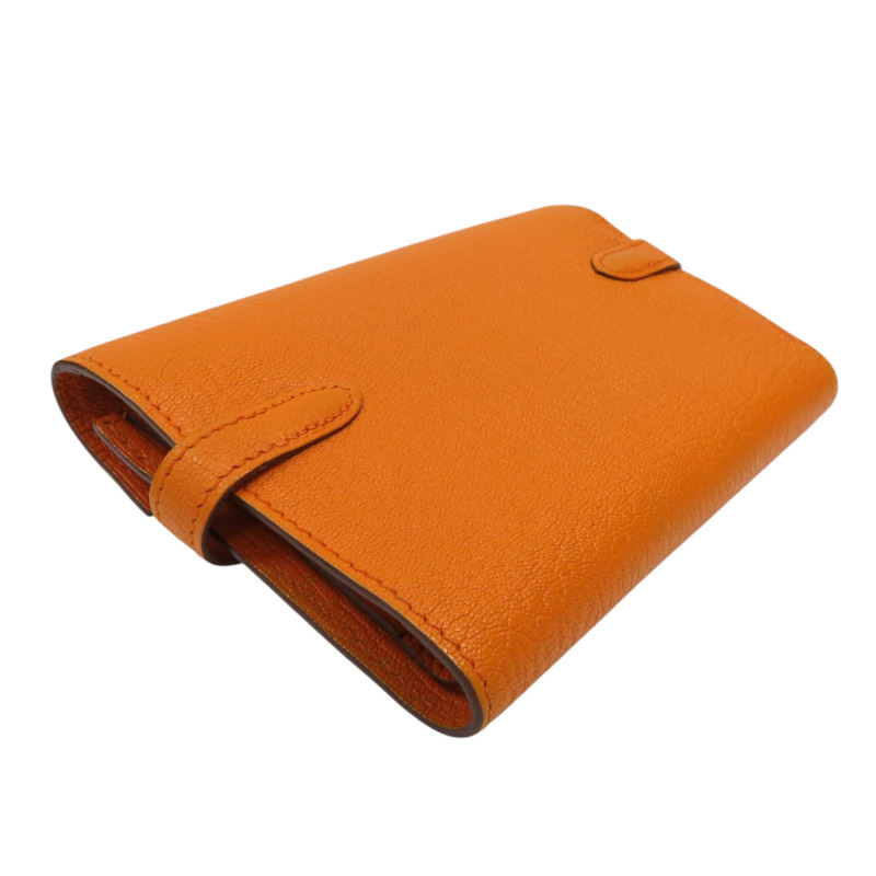 橘色 Chevre皮革 Kelly Compact 中夾 □L刻-3