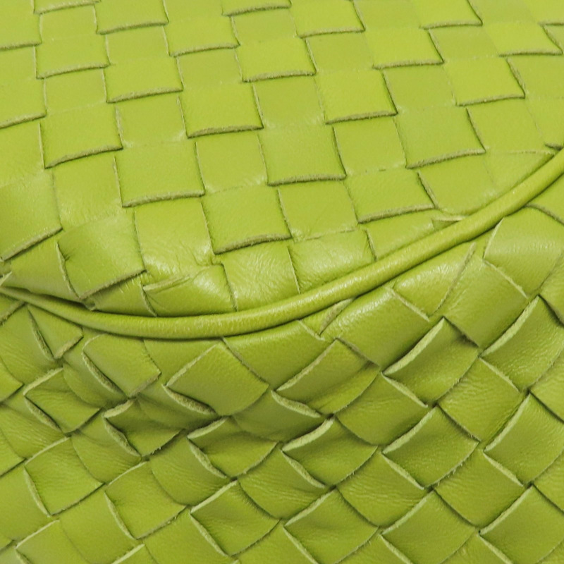 綠色 羊皮編織 肩背包-13