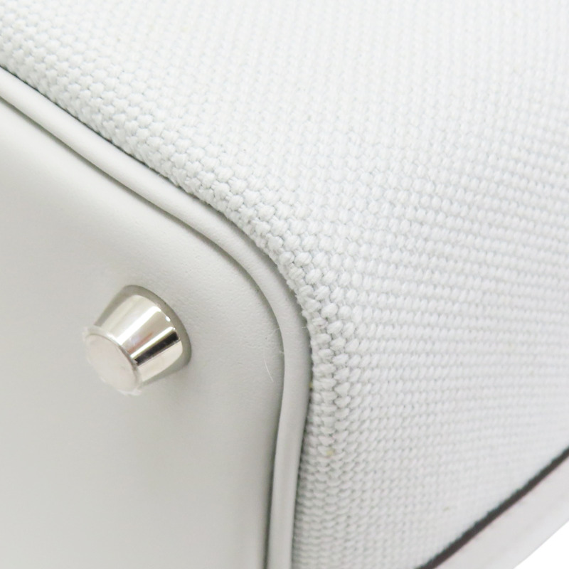 水藍色 Toile帆布 Swift牛皮 Picotin18 手提包 W刻-11