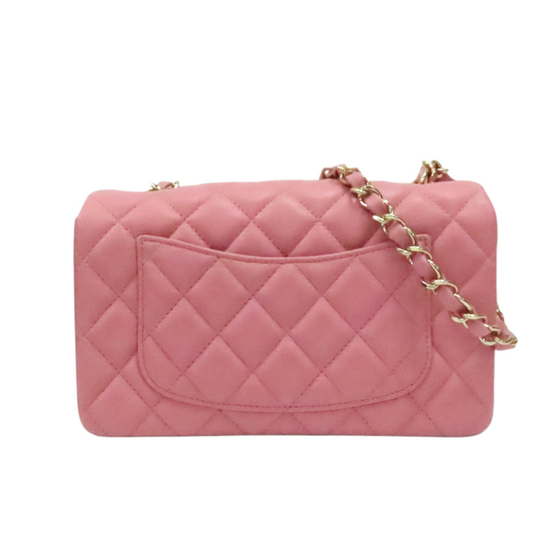 粉色 菱格紋 皮革 Mini Coco 20 鍊帶 肩背包 A69900【CHANEL 香奈兒】 A69900-1