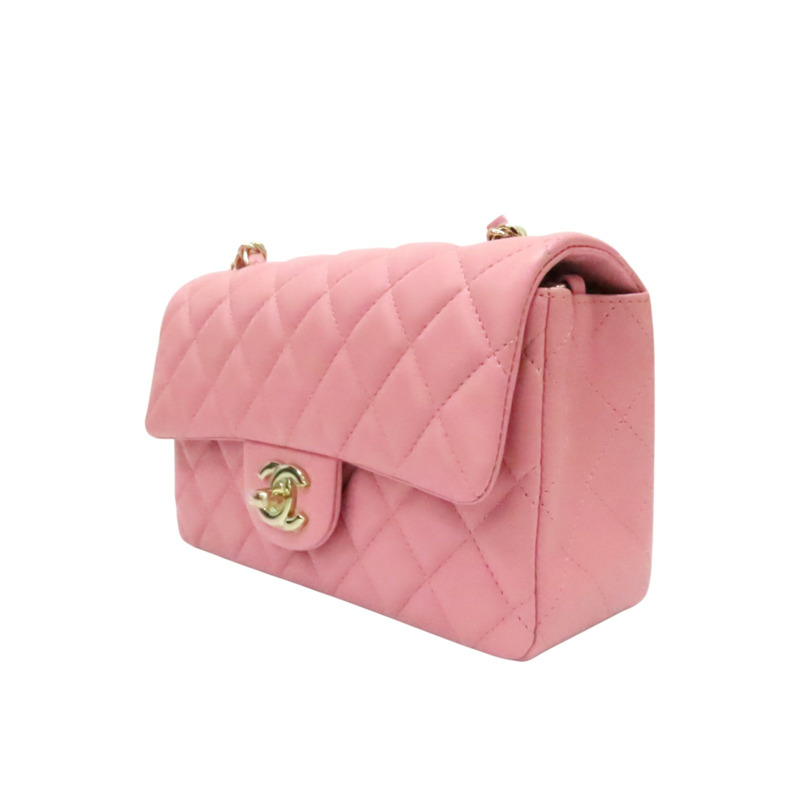 粉色 菱格紋 皮革 Mini Coco 20 鍊帶 肩背包 A69900【CHANEL 香奈兒】 A69900-2