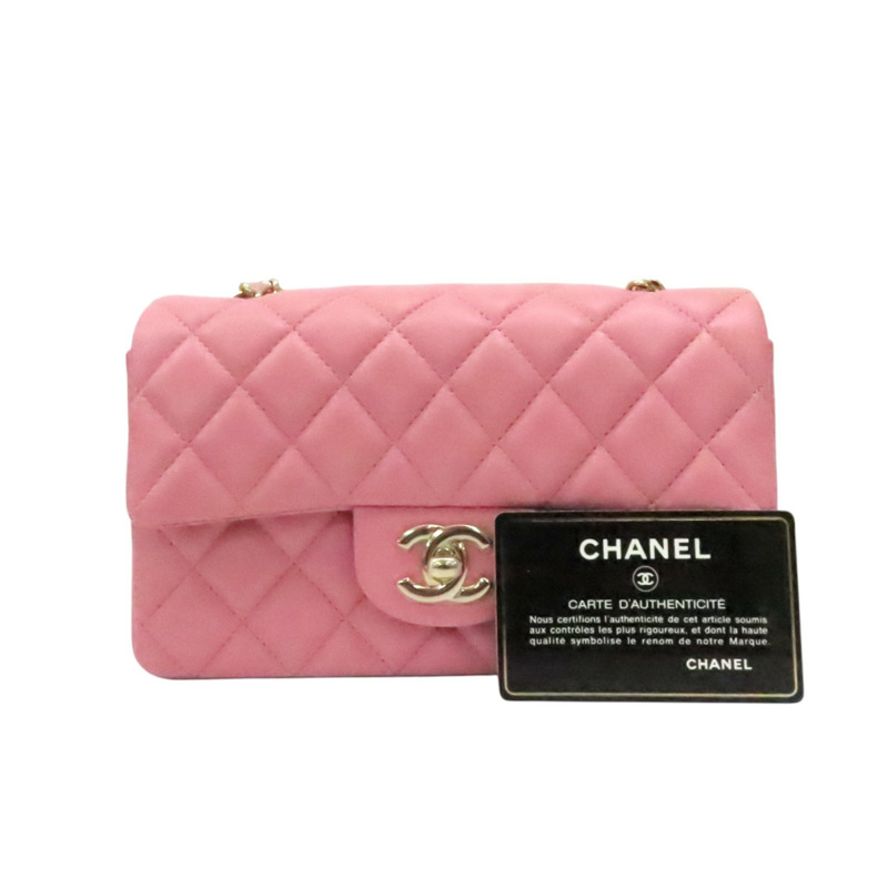 粉色 菱格紋 皮革 Mini Coco 20 鍊帶 肩背包 A69900【CHANEL 香奈兒】 A69900-9
