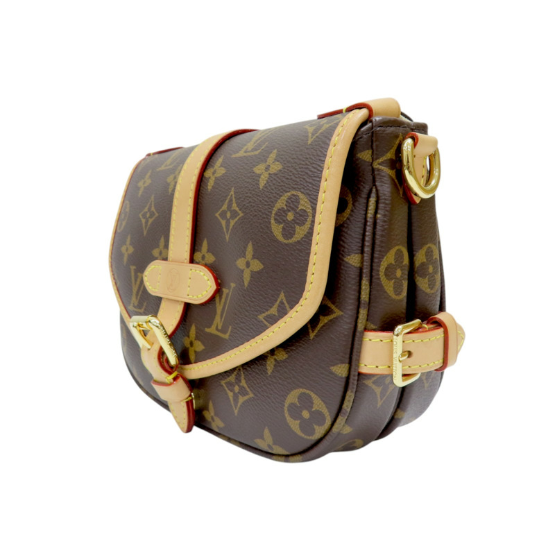 棕色 原花帆布 Saumur BB 兩用包【LOUIS VUITTON LV 路易威登】 M46740-2