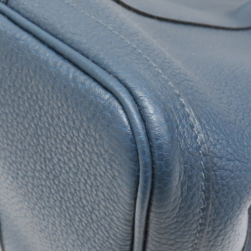 藍色 Negonda牛皮 Garden Party 36 手提包 口Q刻 銀扣【HERMES 愛馬仕】-9