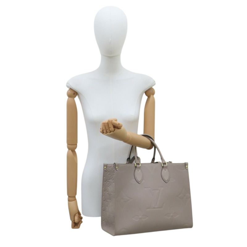 棕色 原花壓紋牛皮 On The Go MM 兩用包 M45607-9