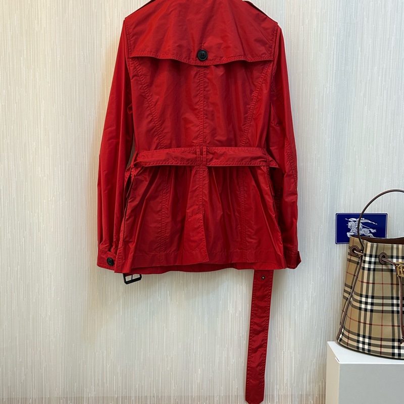 BURBERRY英國BRIT紅色輕盈短風衣UK8-3