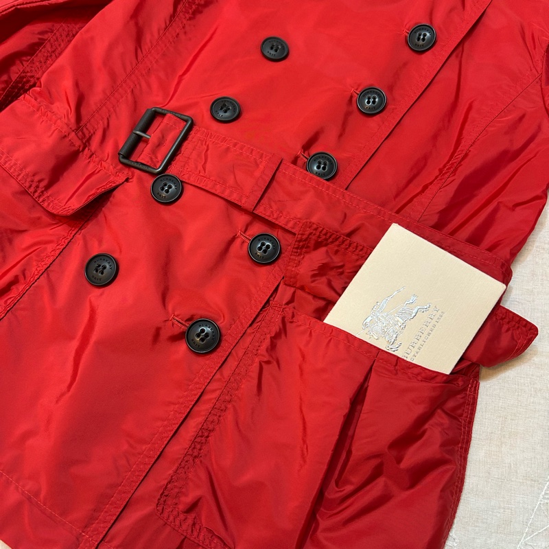 BURBERRY英國BRIT紅色輕盈短風衣UK8-6
