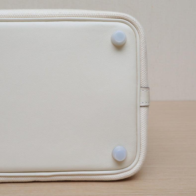 Picotin 菜籃子 18 Cargo I2奶油白 帆布 Z刻 銀扣-3