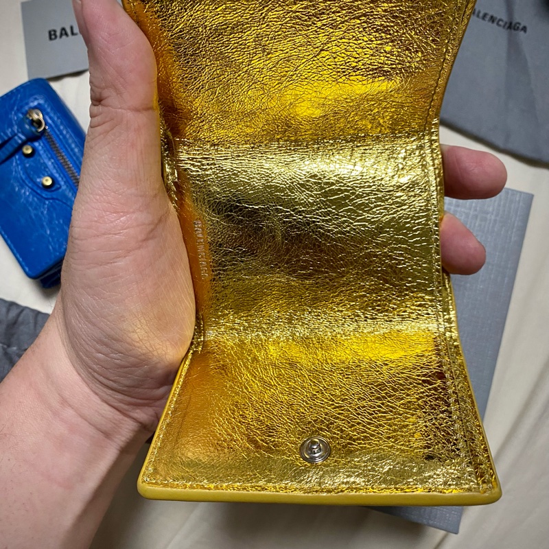 巴黎世家 3折短錢包 金色 （絕版品） （3人追蹤）-3
