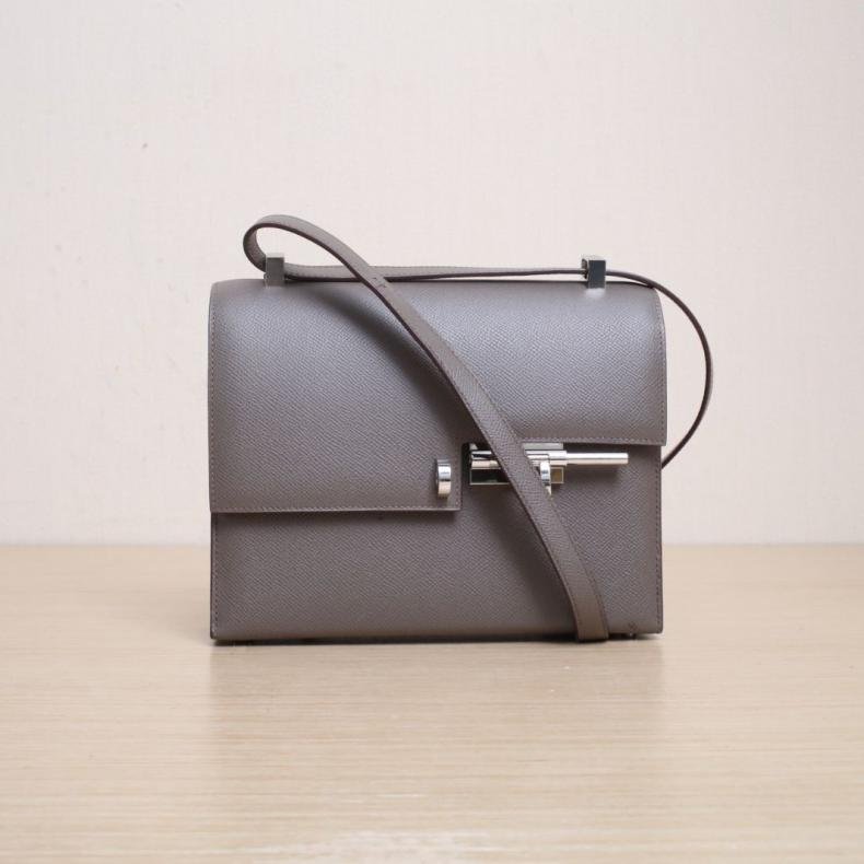 Verrou 手槍包 23 8F錫器灰 Epsom皮 D刻 銀扣-0