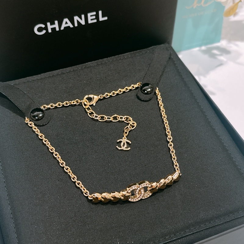 TW4449 Chanel 香奈兒 雙C鎖骨項鍊Coco And Heart Necklace-1