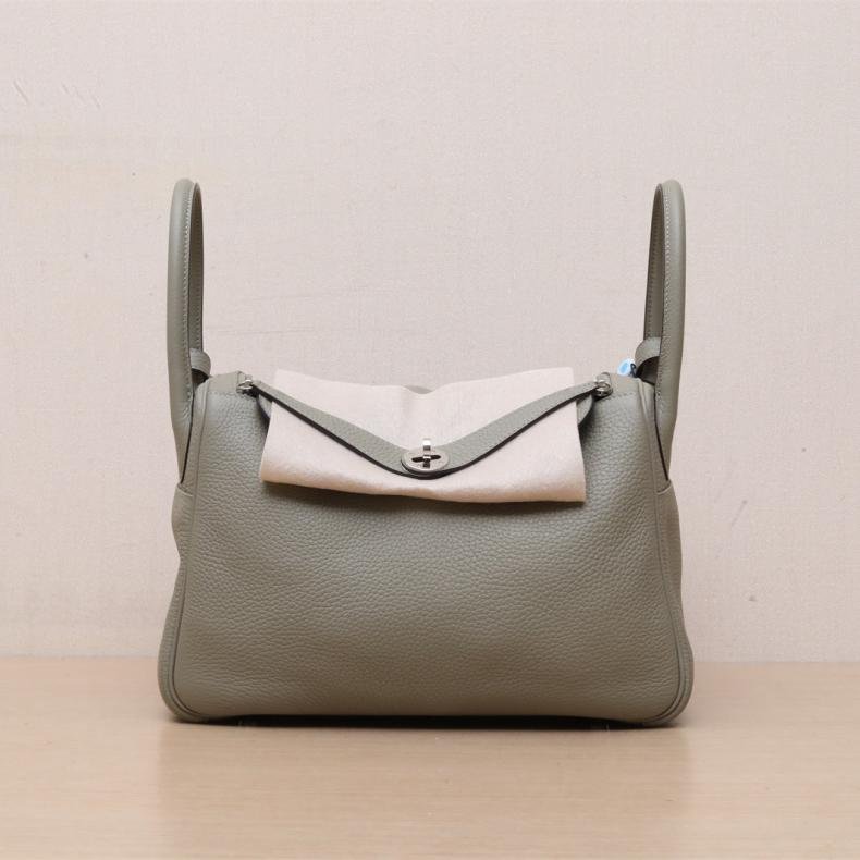 Lindy 30 Q1鼠尾草綠 TC皮 X刻 銀扣-0