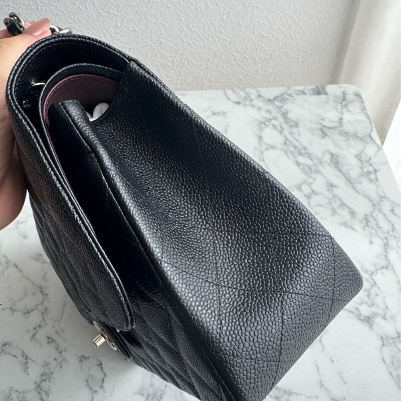 Chanel黑荔枝銀雙C jumbo-4