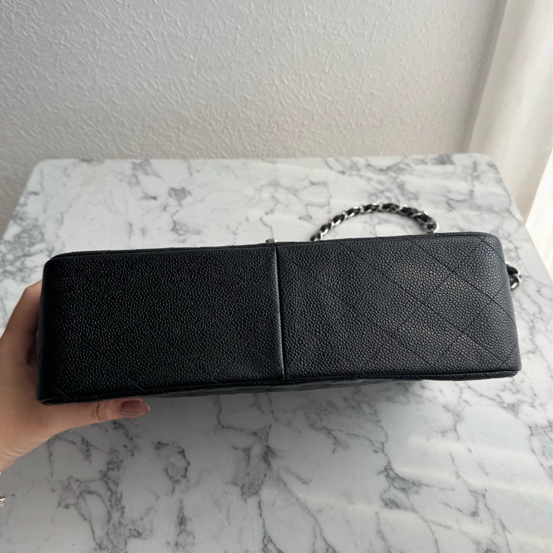 Chanel黑荔枝銀雙C jumbo-5