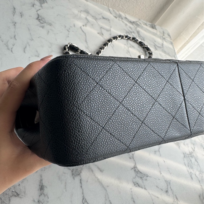 Chanel黑荔枝銀雙C jumbo-6