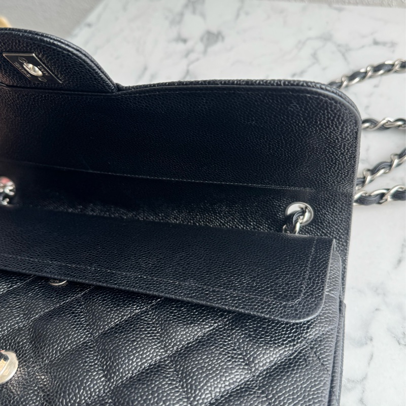 Chanel黑荔枝銀雙C jumbo-12