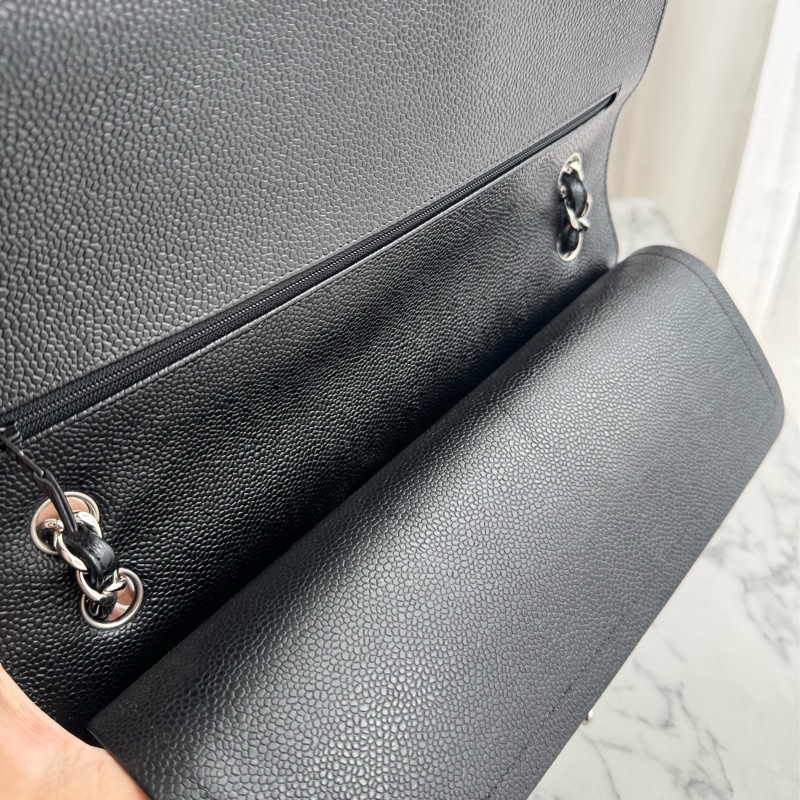 Chanel黑荔枝銀雙C jumbo-15