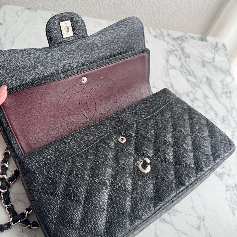 Chanel黑荔枝銀雙C jumbo-16