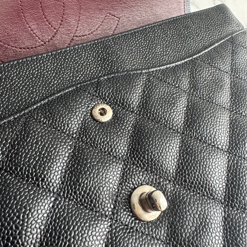 Chanel黑荔枝銀雙C jumbo-17