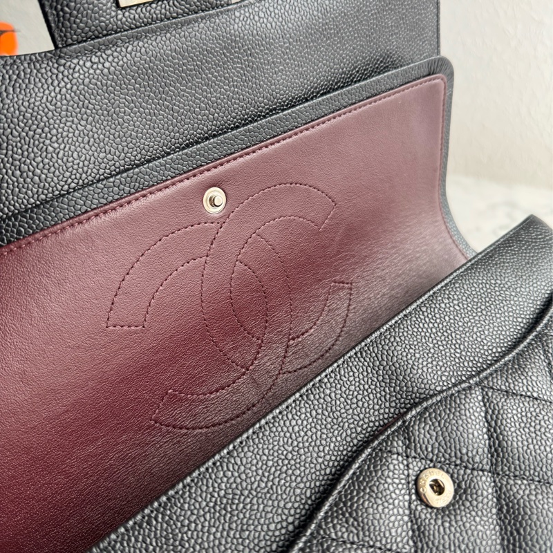 Chanel黑荔枝銀雙C jumbo-32