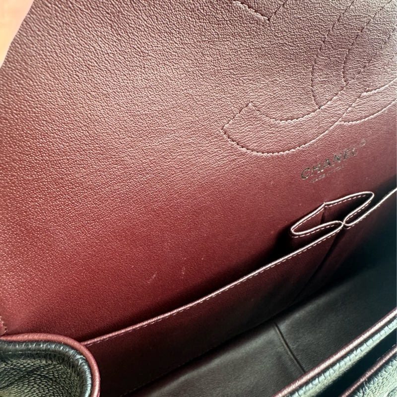 Chanel黑荔枝銀雙C jumbo-36