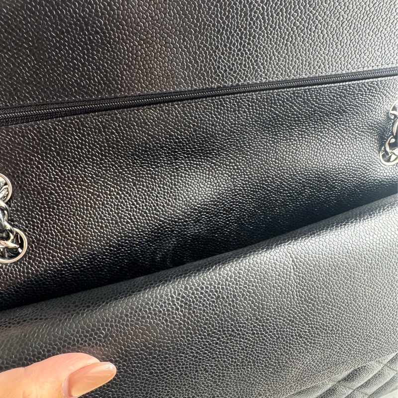 Chanel黑荔枝銀雙C jumbo-39