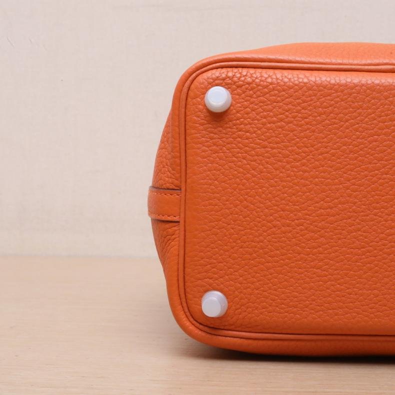 Picotin 18 菜籃子 93愛馬仕橙 TC皮 框R 銀扣-2